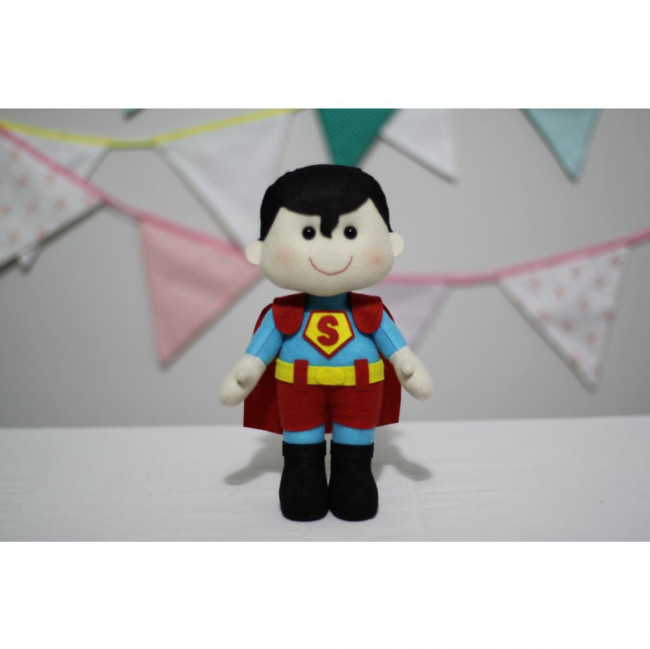 SuperMan de feltro 18cm (heróis)