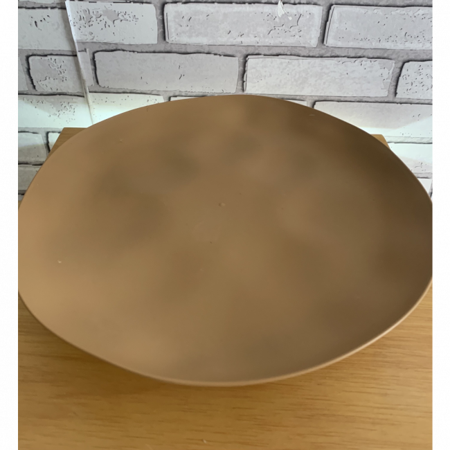 Bandeja com pé bowl cor mostarda terra (plástico que imita barro) 18cm x 5cm altura