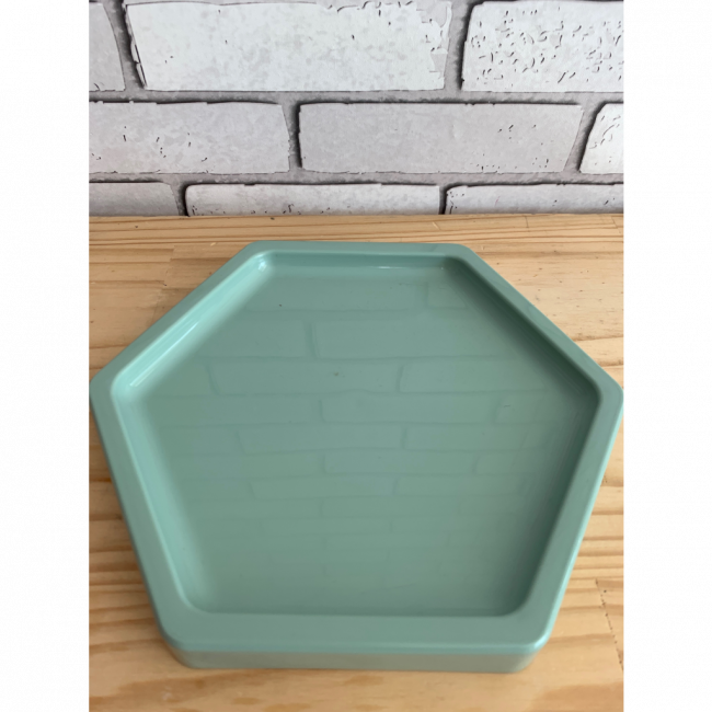 BANDEJA MOSAICO SEXTAVADA 18cm VERDE MENTA