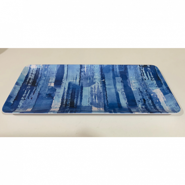 BANDEJA RETANGULAR ESTAMPADA Azul (17,5m x 36cm)