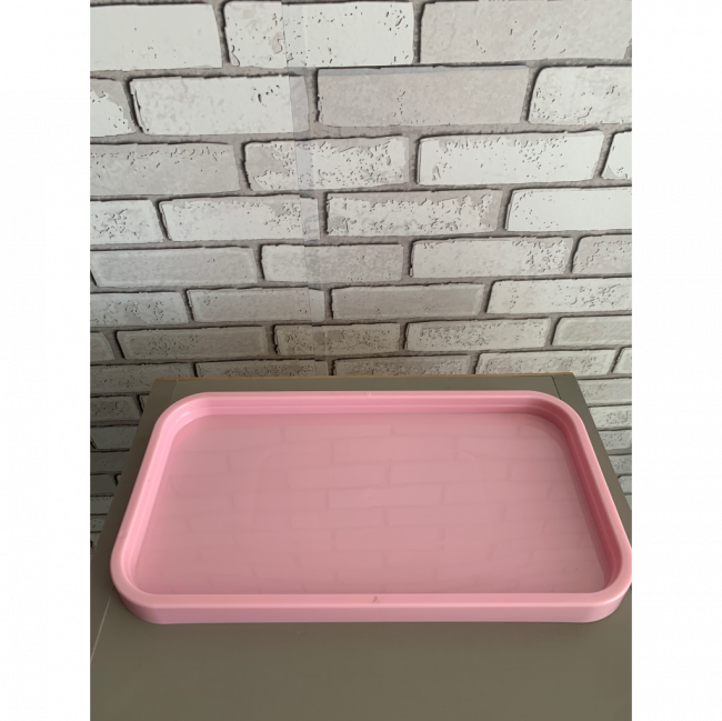 BANDEJA RETANGULAR OVAL ROSA CANDY (30cm x 15cm)