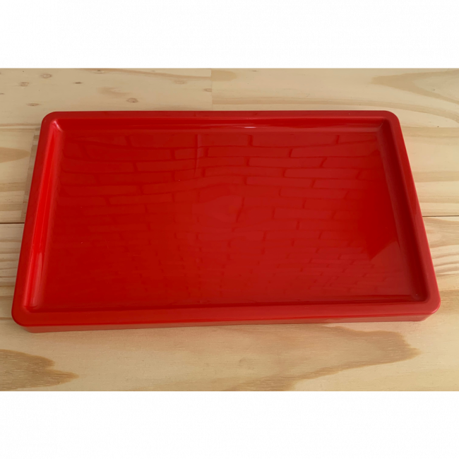 BANDEJA RETANGULAR VERMELHO plástico abs (30cm x 18cm)