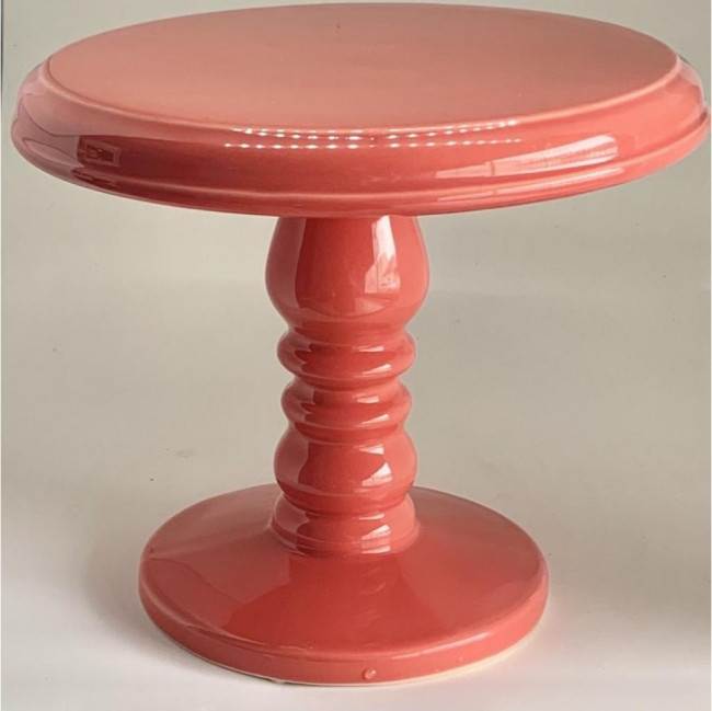 BOLEIRA DE CERAMICA ROSA GOIABA (20cm de diâmetro x 19cm)