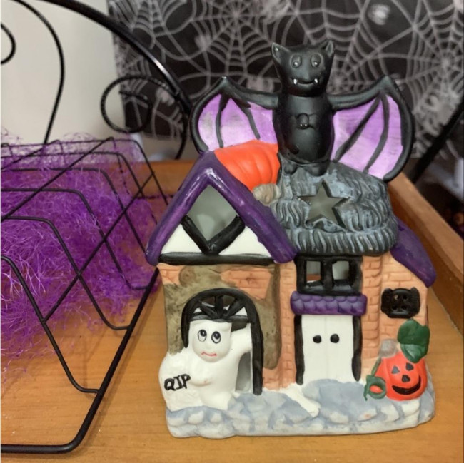 Casinha do morcego (cerâmica) Halloween