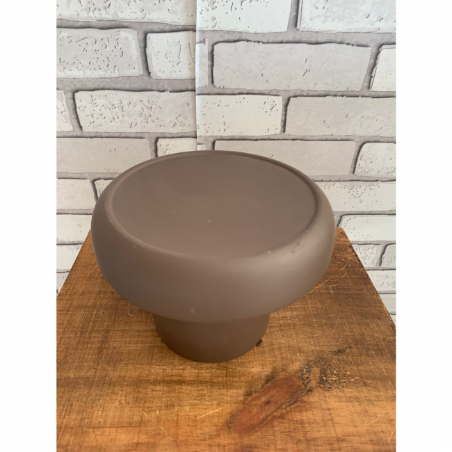 Bandeja Cogumelo para doces café fosca de ceramica (16cm diâmetro x 16cm altura)