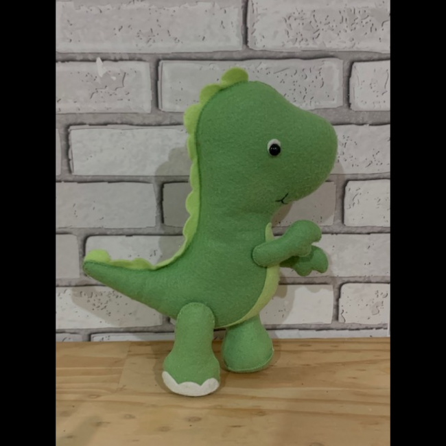 Dinossauro T-REX de feltro verde (23cm)