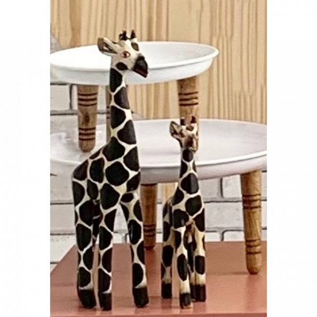 Dupla girafa de madeira