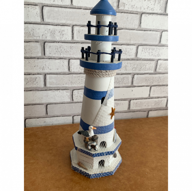 Farol de praia de ceramica (37cm de altura)