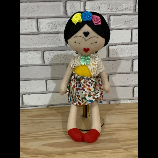 Frida Kahlo Boneca de Pano 35cm (carnaval)