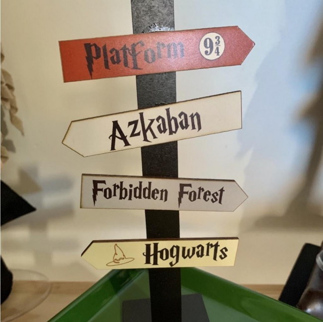 Kit 2 peças placas de mdf Harry Potter