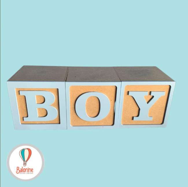 Letras cubo BOY pequenas (são soltas- valor para as 3 unidades)