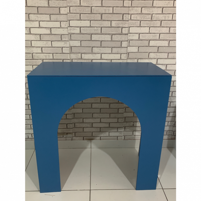 Mesa arco G cor azul tebald desmontável tampo de 79 cm de largura x 40 de profundidade e altura de 80cm)