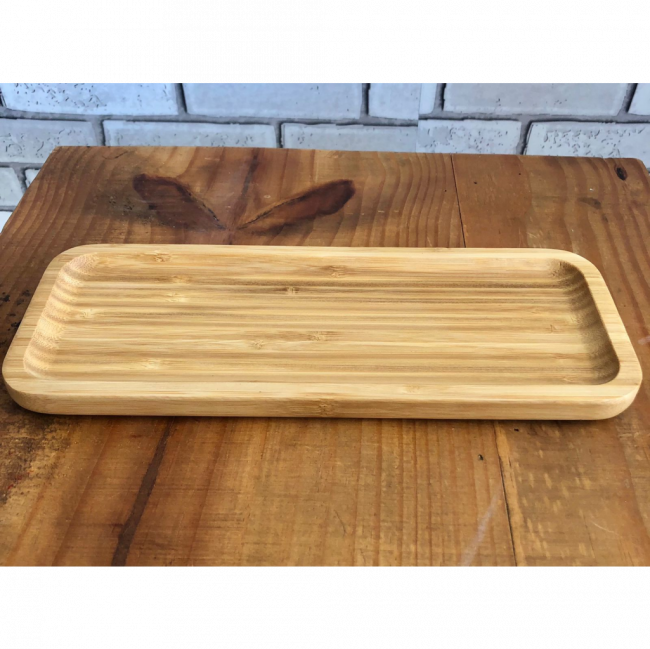 MINI BANDEJA RETANGULAR DE BAMBU (28cm x 11cm)