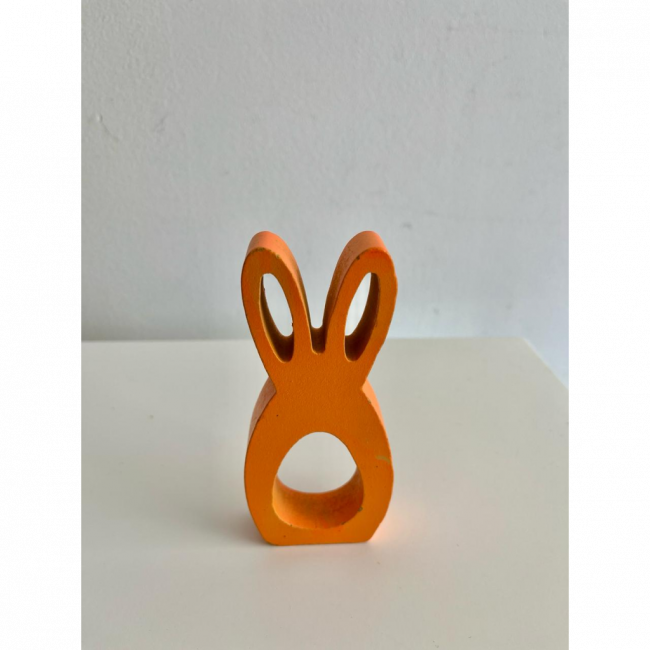 Mini Coelho de mdf laranja 13cm