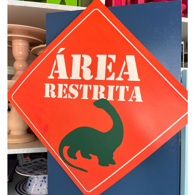 Papelaria placa dinossauro 35cm