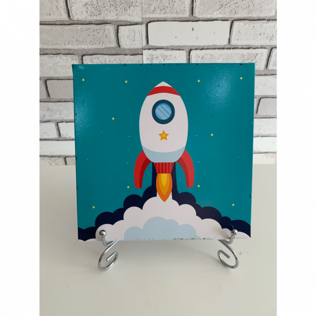 QUADRO Astronauta/ foguete 20cm