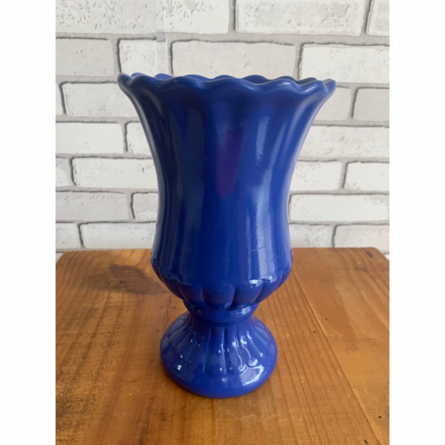 vaso/ piruliteira cerâmica Azul Royal (1un) 20cmAlt
