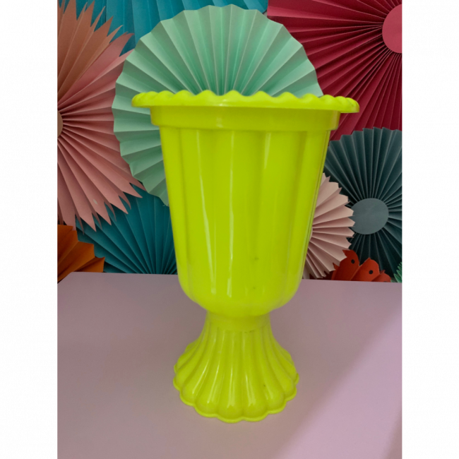 Vaso plástico amarelo neon 18CM