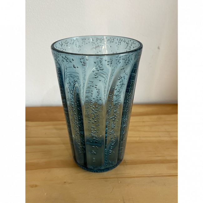 VASO/PIRULITEIRA azul acrílico bolhas (15cm)