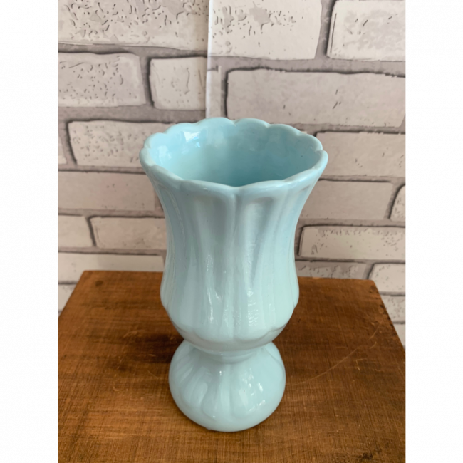 vaso/piruliteira em cerâmica azul candy 17cm Alt