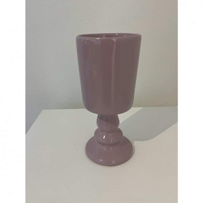 vaso/piruliteira em cerâmica lilás (1un) 18cm Alt