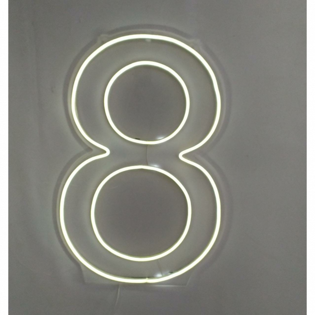 Número 8 neon led