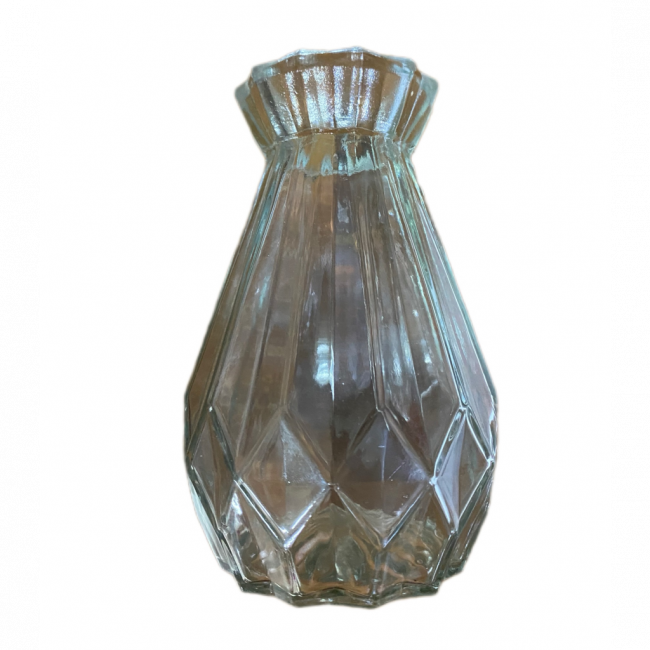 vaso vidro transparente diamante  ck