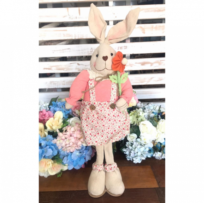 Coelha decorativa com vestido floral - páscoa