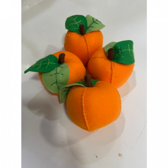 Conjunto 4 laranjas em feltro - frutas, quitanda