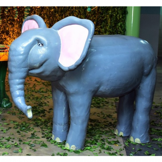 Elefante em fibra de vidro - circo, safári, floresta