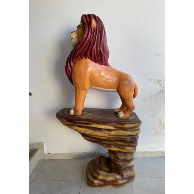 Kit escultura em fibra Simba e Pedra (Rei Leão)