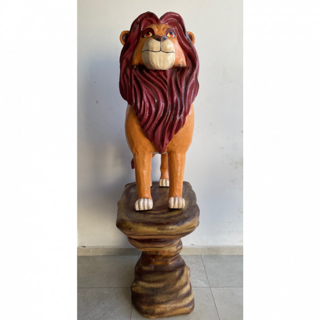 Kit escultura em fibra Simba e Pedra (Rei Leão)