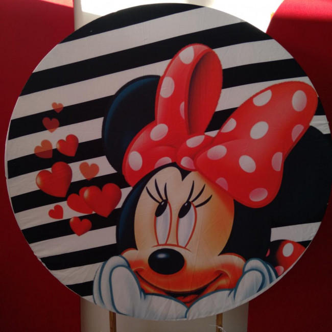 Painel redondo Minnie vermelha