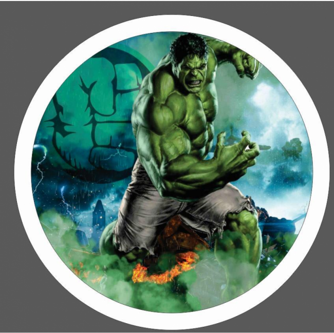 Painel sublimado Hulk redondo com elástico