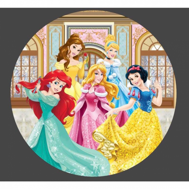 Painel sublimado Princesas Disney redondo com elástico