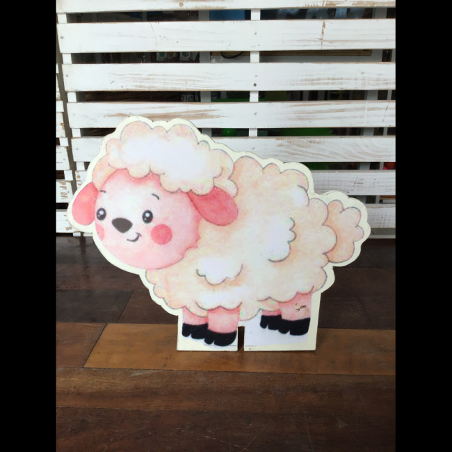 Totem ovelha aquarelado (fazendinha, aquarela)