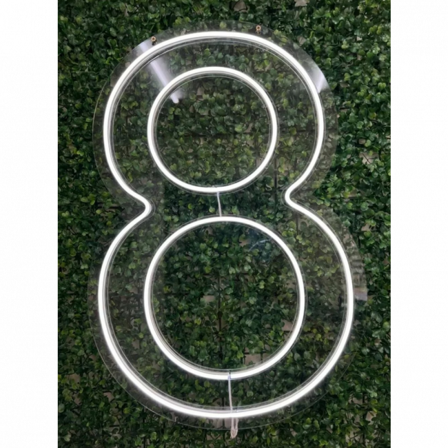 Número 8 Led Neon 50cm altura