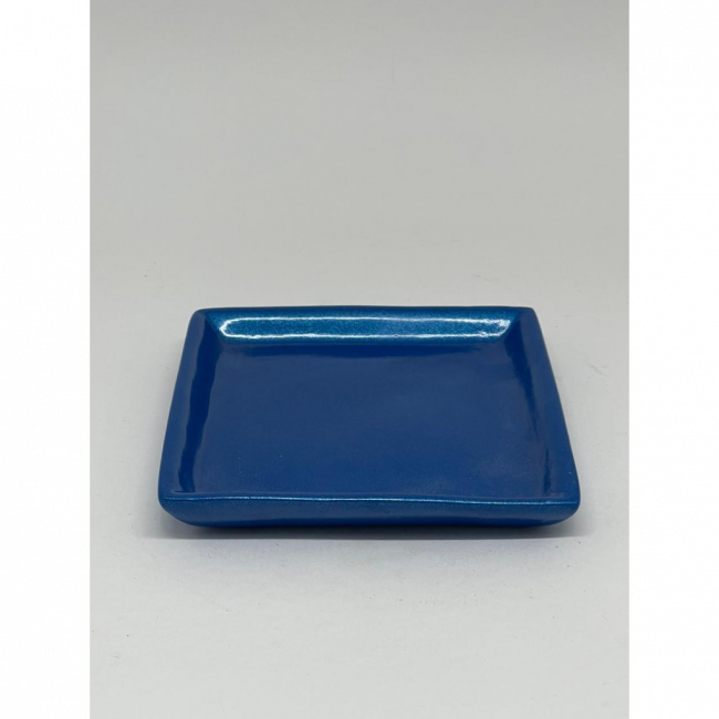 Prato quadrado PP (Azul pavão)