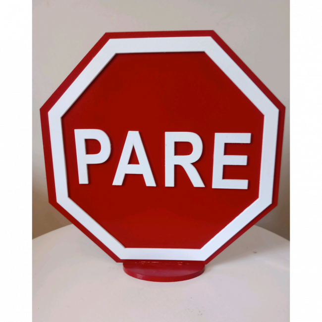 Placa PARE - carros mdf