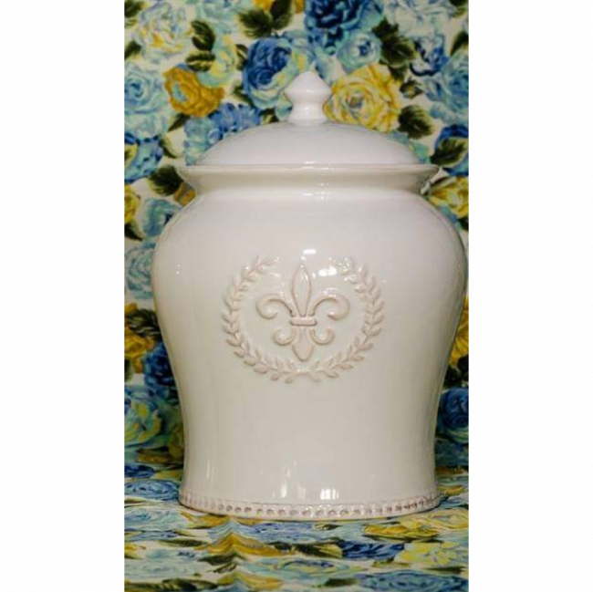 Vaso branco flor de lis