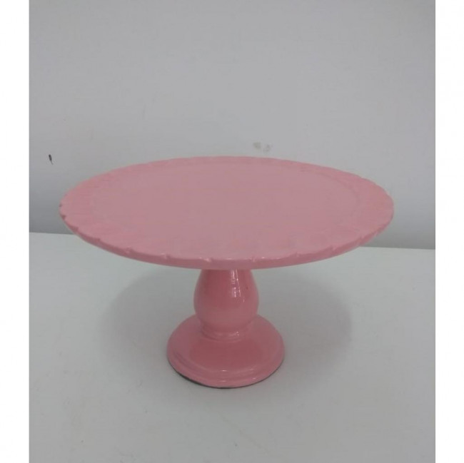 BOLEIRA DE CERAMICA ROSA CANDY BORDA PLISSADA