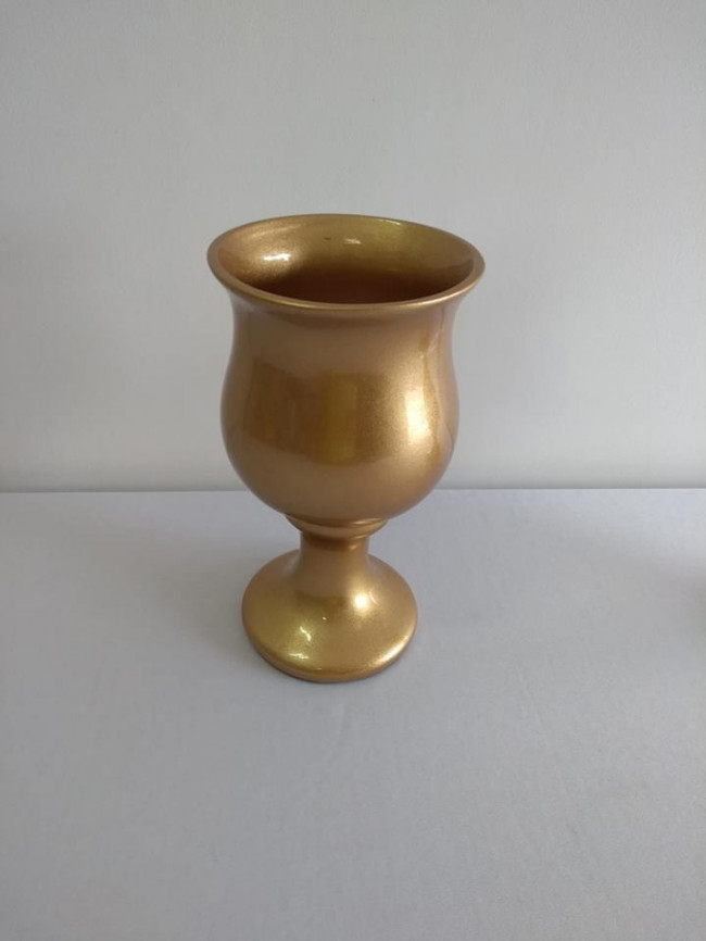 VASO DE CERAMICA DOURADO TULIPA