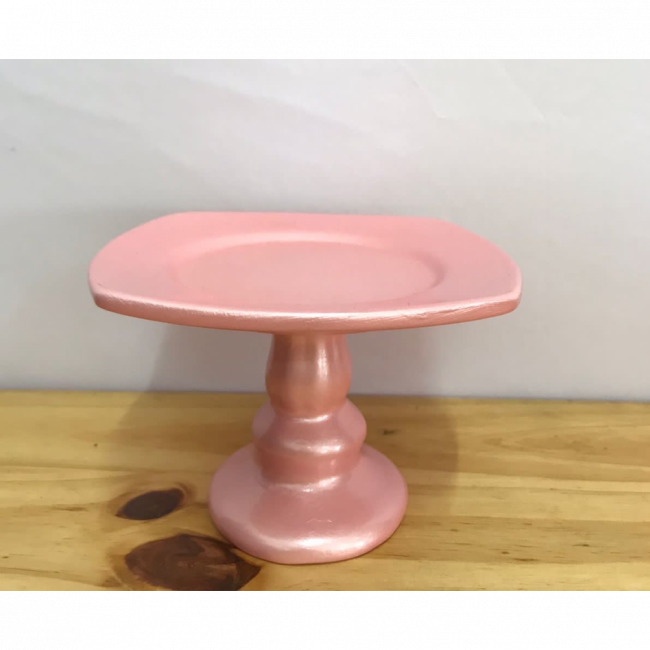 BANDEJA DE CERAMICA ROSA PEROLIZADO MINI