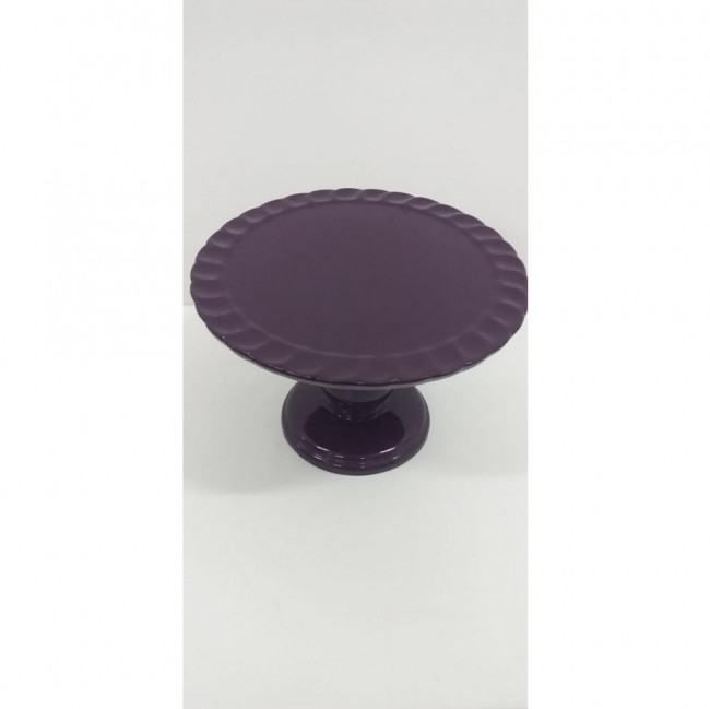 BANDEJA DE CERAMICA ROXO M BORDA PLISSADA