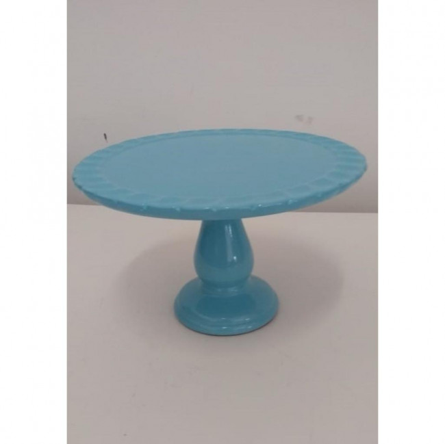 BOLEIRA DE CERAMICA AZUL CANDY  BORDA PLISSADA