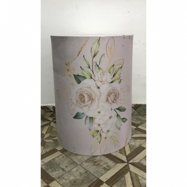 CAPA  ROSAS BRANCA C/ DOURADO  CILINDRO 2 MDF M