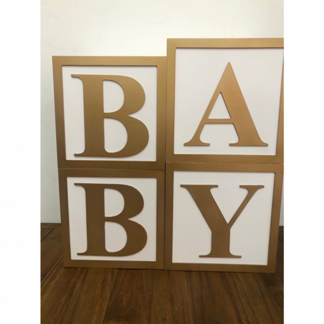 CUBO BABY BRANCO E DOURADO