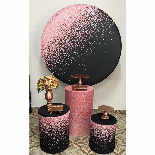 GLITTER ROSA E PRETO KIT 3