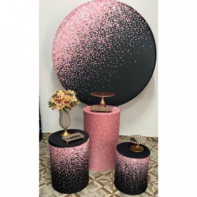 GLITTER ROSA E PRETO KIT 4