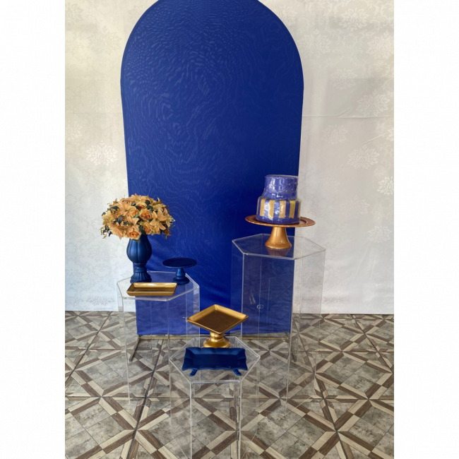 KIT 3 AZUL COM DOURADO